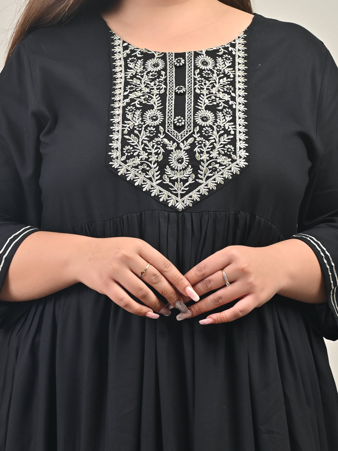 Plus Size Black Cotton 