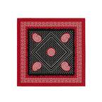 Scarlet Paisley Diamond Silk Bandana Scarf – 50 × 50 cm