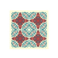 Teal Arabesque Tile Silk Bandana Scarf – 50 × 50 cm