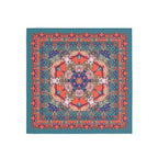 Persian Tile Coral Silk Bandana Scarf – 50 × 50 cm