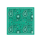 Emerald Paisley Silk Bandana Scarf – 50 × 50 cm
