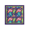 Neon Paisley Party Silk Bandana Scarf – 50 × 50 cm