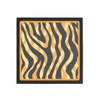 Tiger Stripe Mosaic Silk Bandana Scarf – 50 × 50 cm