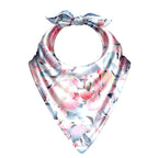 Pastel Petal Swirl Silk Bandana Scarf – 50 × 50 cm