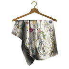 Ivory Botanical Sketch Silk Square Scarf – 65 × 65 cm