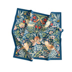 Songbird Strawberry Garden Silk Bandana Scarf – 50 × 50 cm