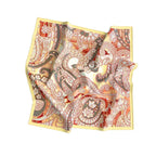 Coral Paisley Lace Silk Shawl Wrap – 100 × 100 cm