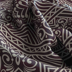 Plum Geometric Silk Bandana Scarf – 50 × 50 cm