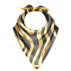 Tiger Stripe Mosaic Silk Bandana Scarf – 50 × 50 cm
