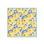 Golden Rose Garden Silk Bandana Scarf – 50 × 50 cm