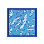 Ocean Leaf Wave Silk Bandana Scarf – 50 × 50 cm