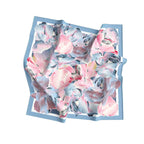 Pastel Petal Swirl Silk Bandana Scarf – 50 × 50 cm