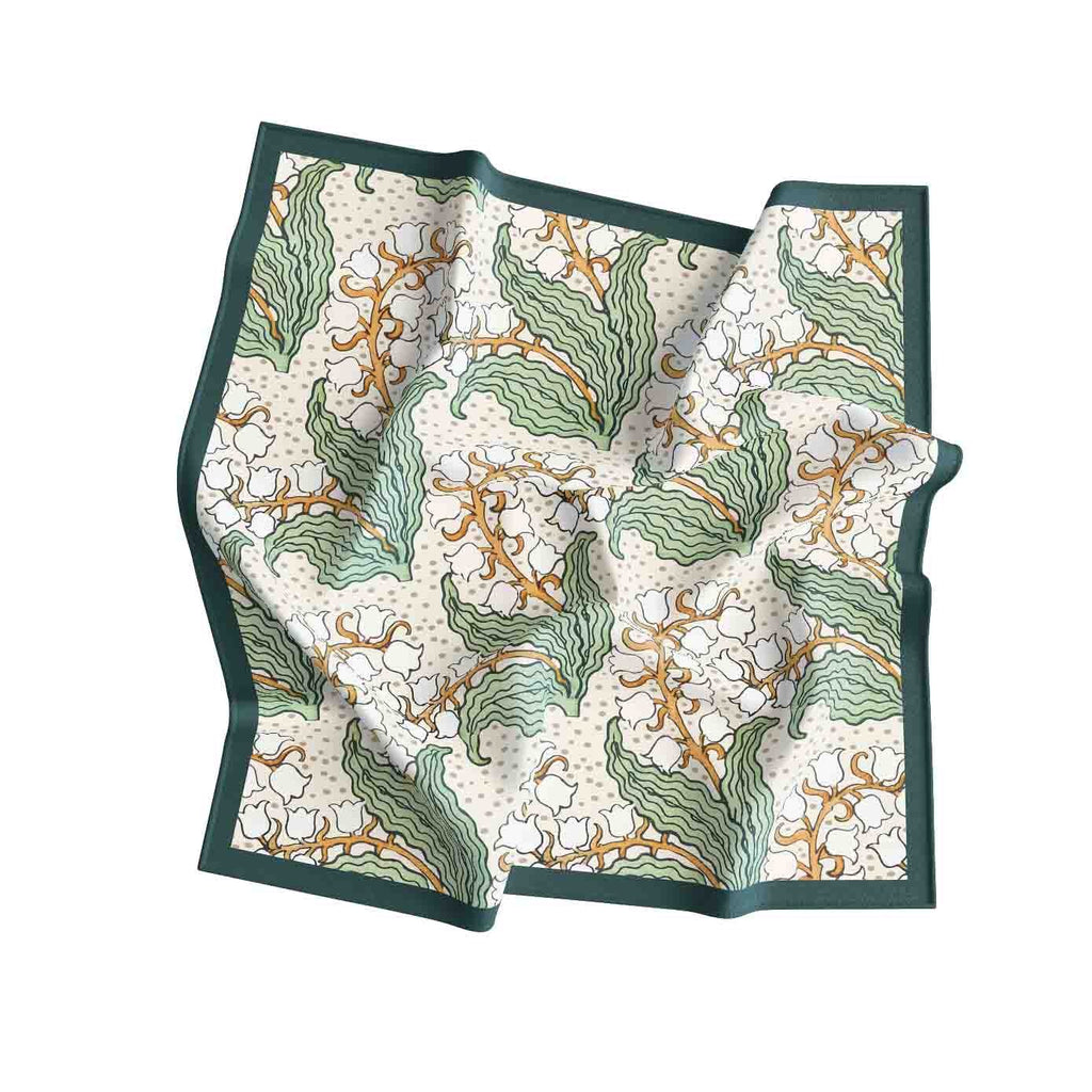 Forest Cherry Blossom Silk Shawl Wrap – 100 × 100 cm
