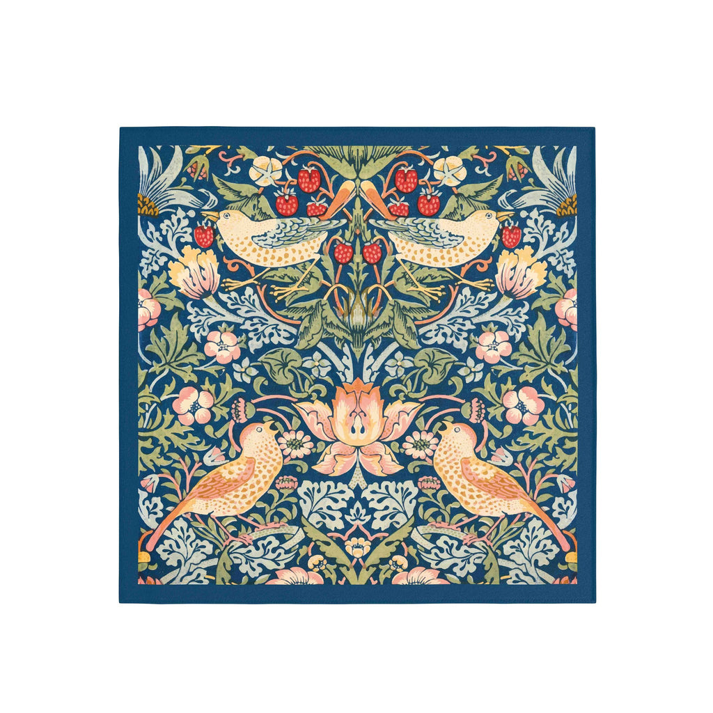 Songbird Strawberry Garden Silk Bandana Scarf – 50 × 50 cm