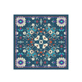 Indigo Suzani Silk Bandana Scarf – 50 × 50 cm