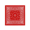 Classic Red Paisley Silk Bandana Scarf – 50 × 50 cm