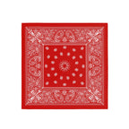 Classic Red Paisley Silk Bandana Scarf – 50 × 50 cm