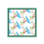 Bluebird Branch Silk Bandana Scarf – 50 × 50 cm