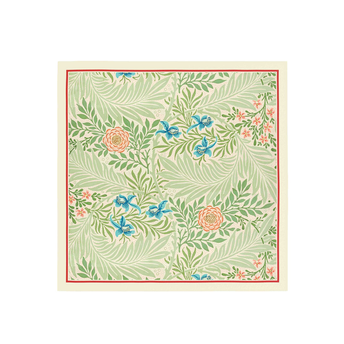 Sage Fern Willow Silk Bandana Scarf – 50 × 50 cm