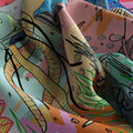 Pastel Jungle Collage Silk Square Scarf – 65 × 65 cm