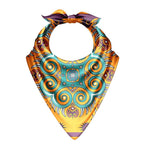 Mango Swirl Medallion Silk Bandana Scarf – 50 × 50 cm