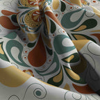 Retro Paisley Medallion Silk Bandana Scarf – 50 × 50 cm