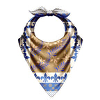 Delft Blue Fleur Silk Bandana Scarf – 50 × 50 cm