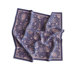 Twilight Paisley Silk Bandana Scarf – 50 × 50 cm