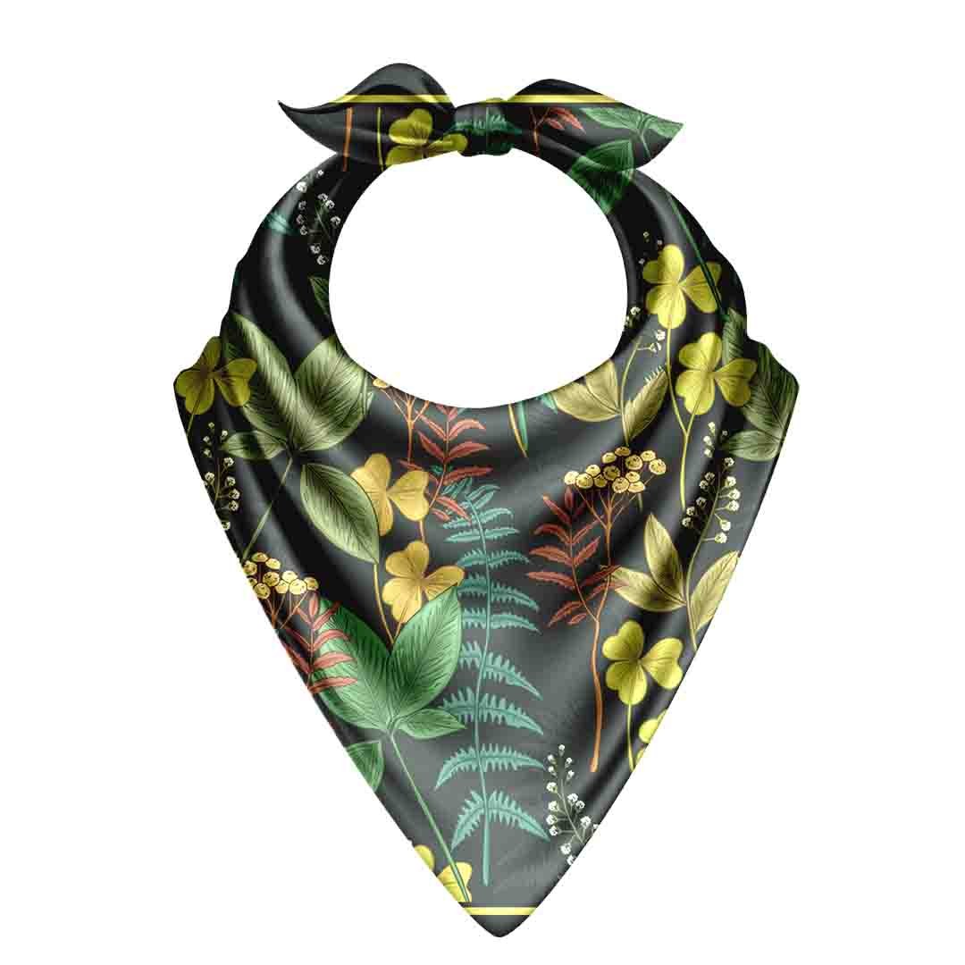 Forest Floor Botanica Silk Bandana Scarf – 50 × 50 cm