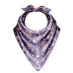 Twilight Paisley Silk Bandana Scarf – 50 × 50 cm