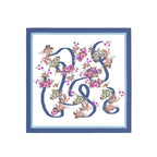 Wildflower Script Ivory Silk Bandana Scarf – 50 × 50 cm