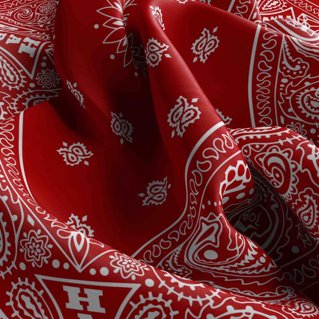 Classic Red Paisley Silk Bandana Scarf – 50 × 50 cm