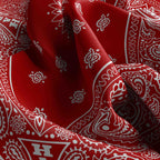 Classic Red Paisley Silk Bandana Scarf – 50 × 50 cm