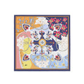 Saffron Garden Chain Silk Bandana Scarf – 50 × 50 cm