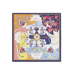 Saffron Garden Chain Silk Bandana Scarf – 50 × 50 cm