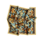 Baroque Swirl Bronze Silk Bandana Scarf – 50 × 50 cm