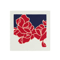 Crimson Bloom Navy Silk Bandana Scarf – 50 × 50 cm