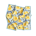 Golden Rose Garden Silk Bandana Scarf – 50 × 50 cm
