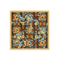 Baroque Swirl Bronze Silk Bandana Scarf – 50 × 50 cm