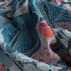Sapphire Jewel Bow Silk Bandana Scarf – 50 × 50 cm