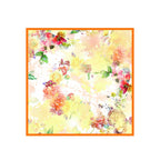 Sunlit Watercolour Garden Silk Shawl Wrap – 100 × 100 cm
