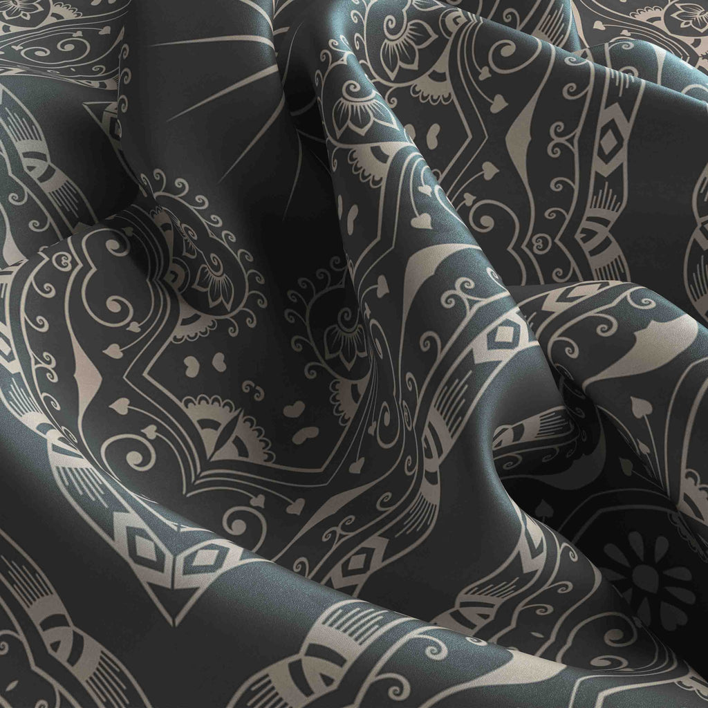 Slate Ornament Silk Bandana Scarf – 50 × 50 cm