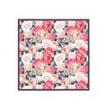Rose Bouquet Navy Silk Bandana Scarf – 50 × 50 cm