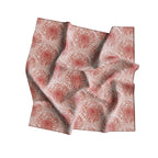 Coral Lace Floral Silk Bandana Scarf – 50 × 50 cm
