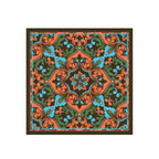 Olive Spice Medallion Silk Bandana Scarf – 50 × 50 cm
