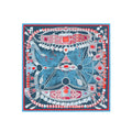 Sapphire Jewel Bow Silk Bandana Scarf – 50 × 50 cm