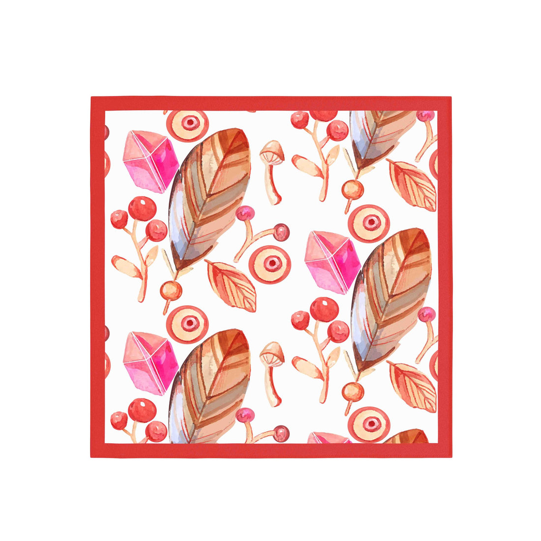 Berry & Gem Whimsy Silk Bandana Scarf – 50 × 50 cm