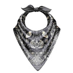 Charcoal Paisley Silk Bandana Scarf – 50 × 50 cm