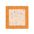 Saffron Line Floral Silk Bandana Scarf – 50 × 50 cm