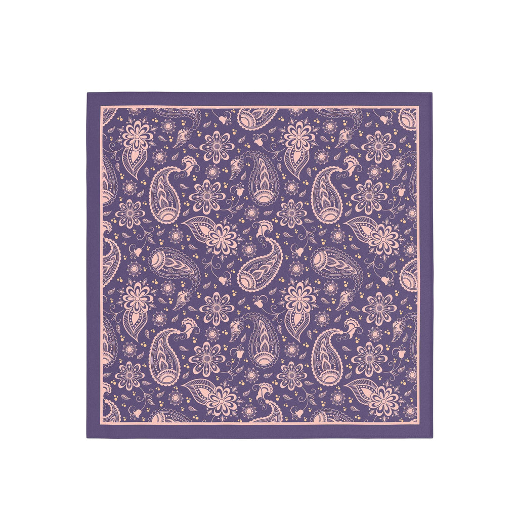 Twilight Paisley Silk Bandana Scarf – 50 × 50 cm